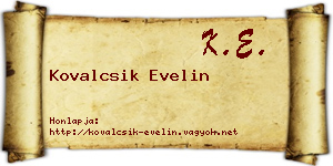 Kovalcsik Evelin névjegykártya